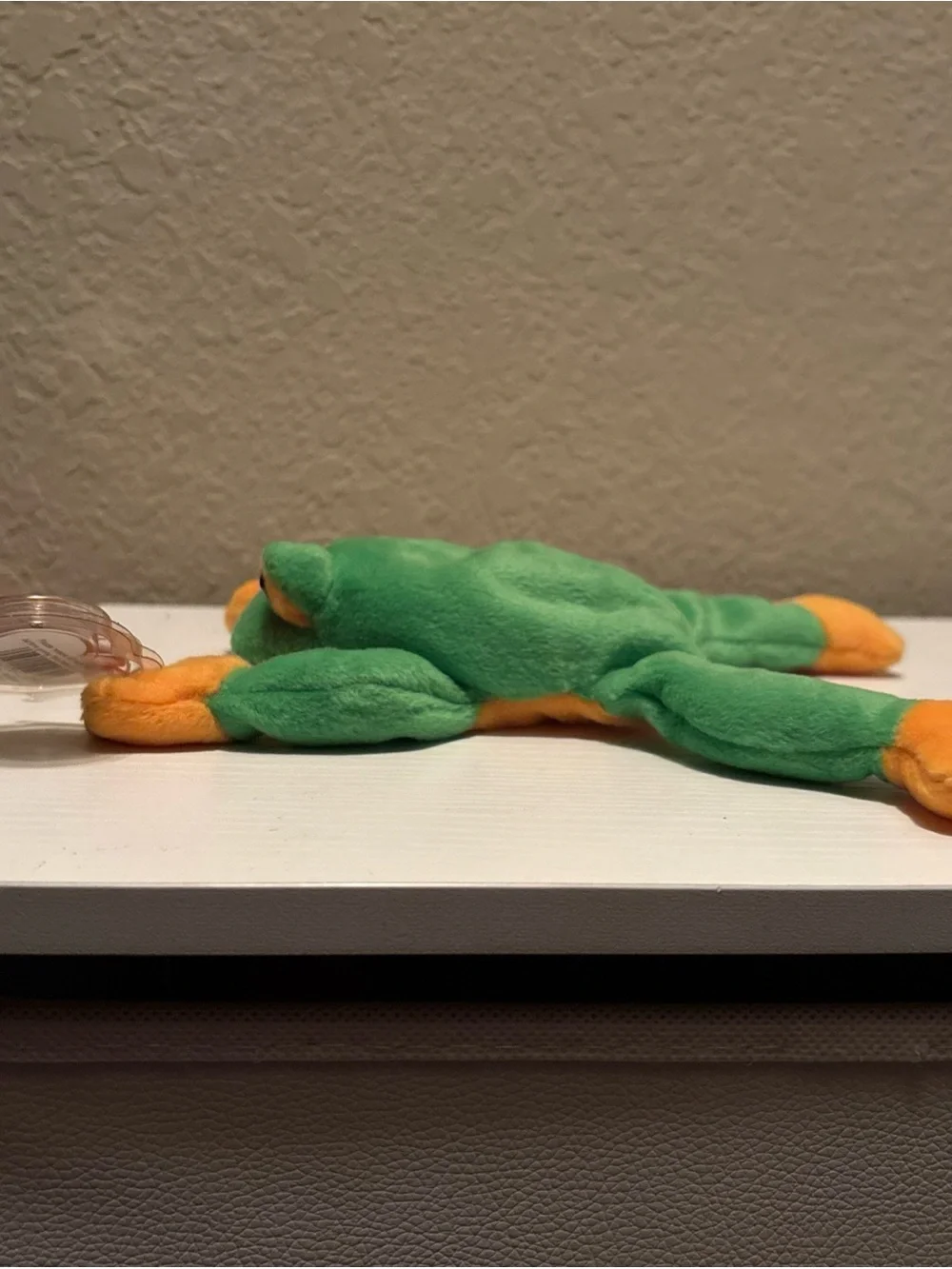 Ty Green and Orange Frog Plush Beanie